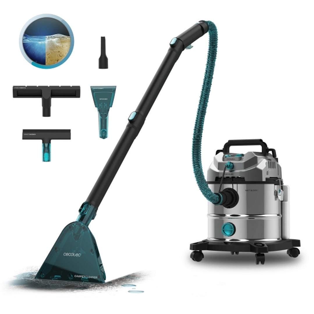 Cecotec Conga CarpetClean 20000 Pro Ultra Aspirador para Tapiceria de Solidos y Liquidos - 1600W - 21kPa - 2 Depositos de 20L y 4.2 L - Incluye Acceso 1