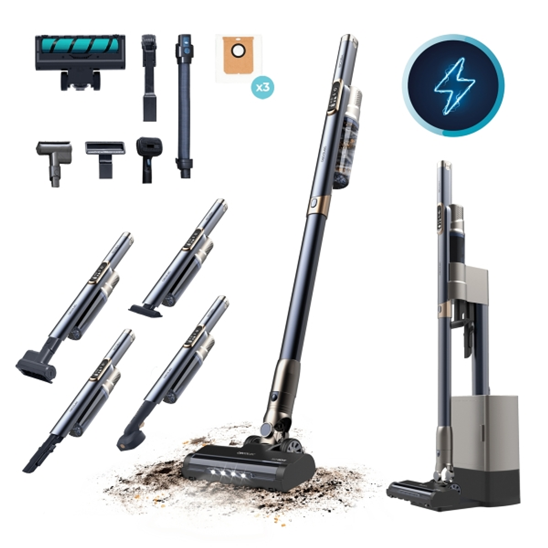 Cecotec Scoba 3000 Station Aspirador de Escoba Vertical con Base de Autovaciado - 210W - Autonomia 40min - Succion 20kPa - Incluye Accesorios - Ideal  1