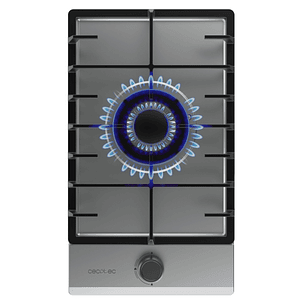Cecotec Bolero Squad G 1200F Inox Cocina de Gas Encastrable - 1 Quemador - Acero Inoxidable - 3.5kW - Parrillas de Hierro Fundido - Inyector Convertor