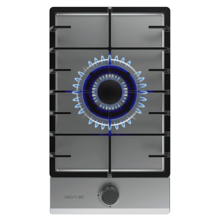 Cecotec Bolero Squad G 1200F Inox Cocina de Gas Encastrable - 1 Quemador - Acero Inoxidable - 3.5kW - Parrillas de Hierro Fundido - Inyector Convertor 1