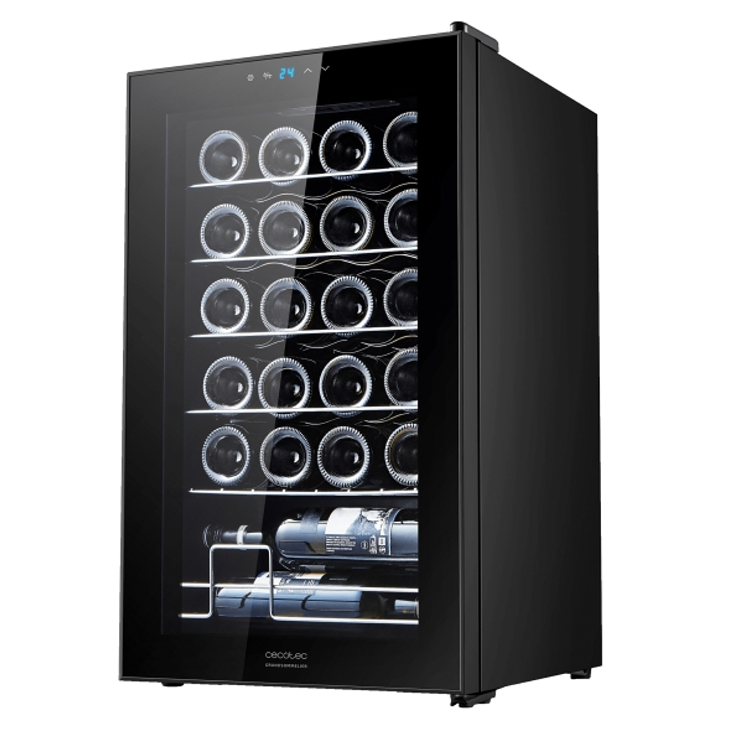 Cecotec Bolero GrandSommelier 2450 Black Compressor Vinoteca para 24 Botellas - Silencioso 45dB - Temperatura Regulable - Compresor de Enfriamiento -  1