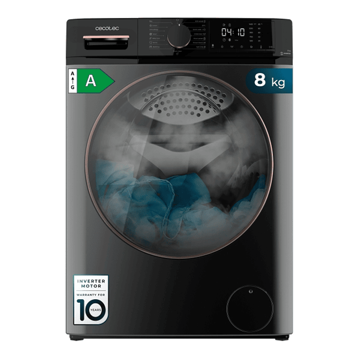 Cecotec Bolero DressCode 8610 Inverter Steel A Lavadora de Carga Frontal - Capacidad 8kg - Velocidad 1400rpm - Motor Inverter - 15 Programas - Color G 1