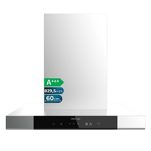 Cecotec Bolero Flux TT 609500 Slim Inox A+++ Campana Extractora de 60cm - Succion 829.5 m3/h - Luz LED - Acero Inoxidable - Filtros Aptos para Lavavaj