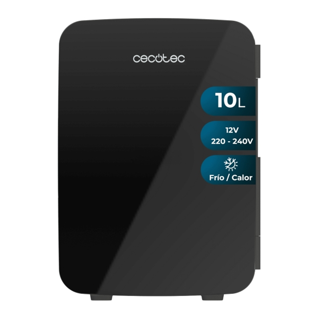 Cecotec Bolero MiniCooling 10L Bahamas Black Mini Frigorifico Portatil - Capacidad 10L - 12V/220V - Temperatura Regulable - Enfria hasta 7ºC - Funcion 1