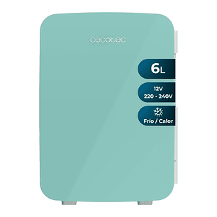 Cecotec Bolero MiniCooling 6L Bahamas Mint Mini Frigorifico Portatil - Capacidad 6L - 12V/220V - Temperatura Regulable - Enfria hasta 5ºC - Funcion Ca
