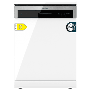 Cecotec Bolero Aguazero 6200 D Lavavajillas de 60cm - 14 Cubiertos - Temperatura Regulable - Bandeja para Cubiertos - 6 Programas - Inicio Programable