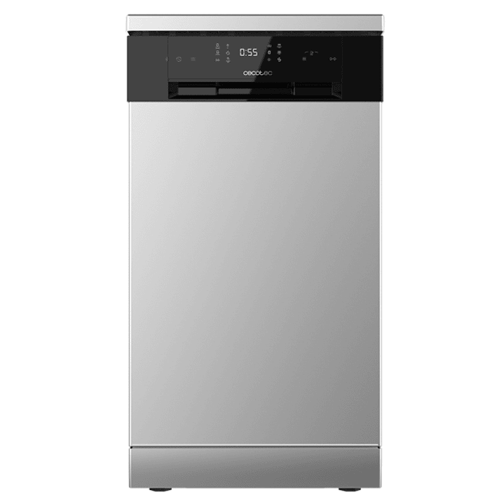 Cecotec Bolero Aguazero 4201 Inox E Lavavajillas de 45cm - 11 Cubiertos - Temperatura Regulable - 6 Programas - Bandeja para Cubiertos - Inicio Progra 1