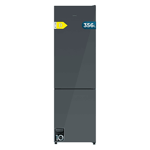 Cecotec Bolero CoolMarket Combi 356i Grey Glass D Frigorifico Combi - 356L - LED - Modo Vacaciones - Total Nofrost - Frio Envolvente - Puerta de Crist
