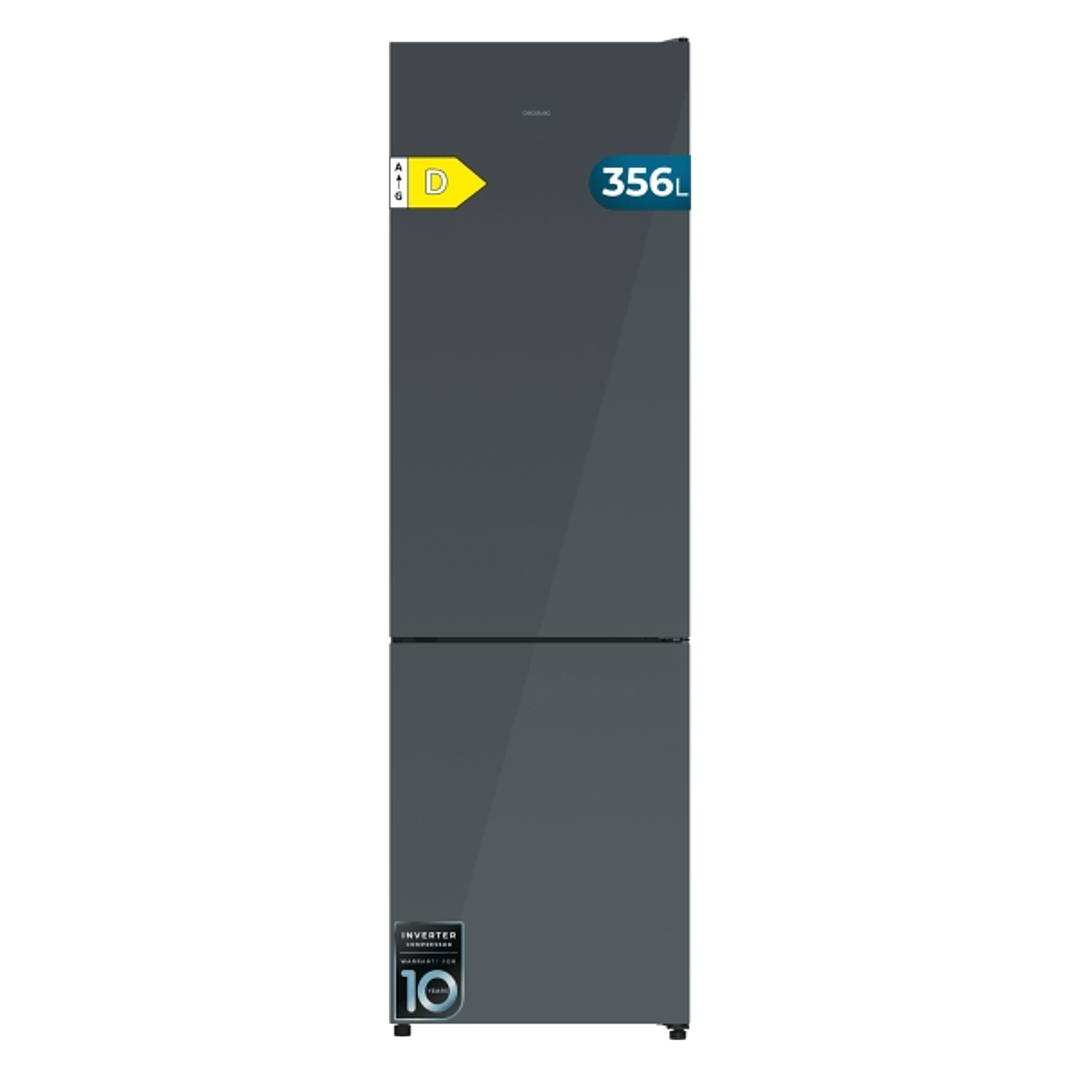 Cecotec Bolero CoolMarket Combi 356i Grey Glass D Frigorifico Combi - 356L - LED - Modo Vacaciones - Total Nofrost - Frio Envolvente - Puerta de Crist 1