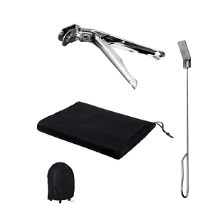 Cecotec DragonPack 6000 S Set de Accesorios para Barbacoa - Pinzas - Cubierta Protectora - Atizador -