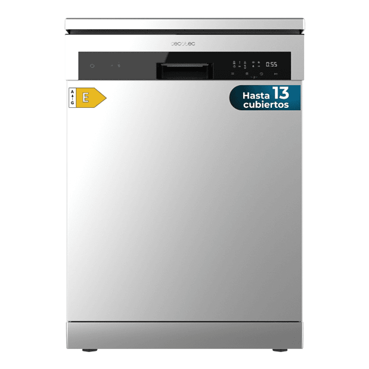 Cecotec Bolero Aguazero 6110 Inox Lavavajillas de 60cm - 13 Cubiertos - Temperatura Regulable - Seguro Infantil - 6 Programas - Inicio Programable - F 1