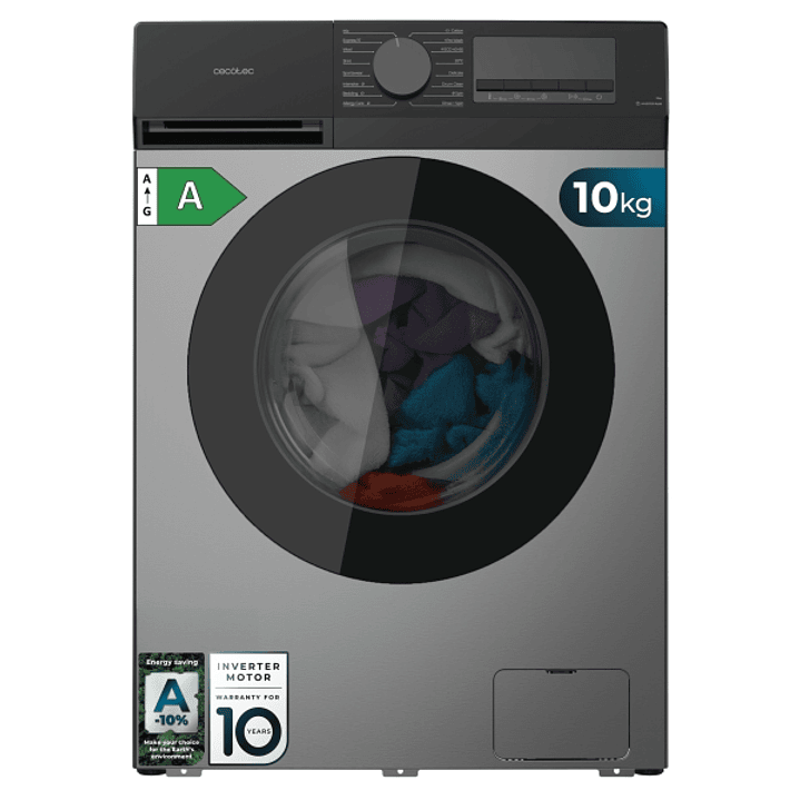 Cecotec Bolero DressCode 10450 Inverter Steel Lavadora de Carga Frontal - Capacidad 10kg - Velocidad 1400rpm - Temperatura Regulable - Display LED - M 1