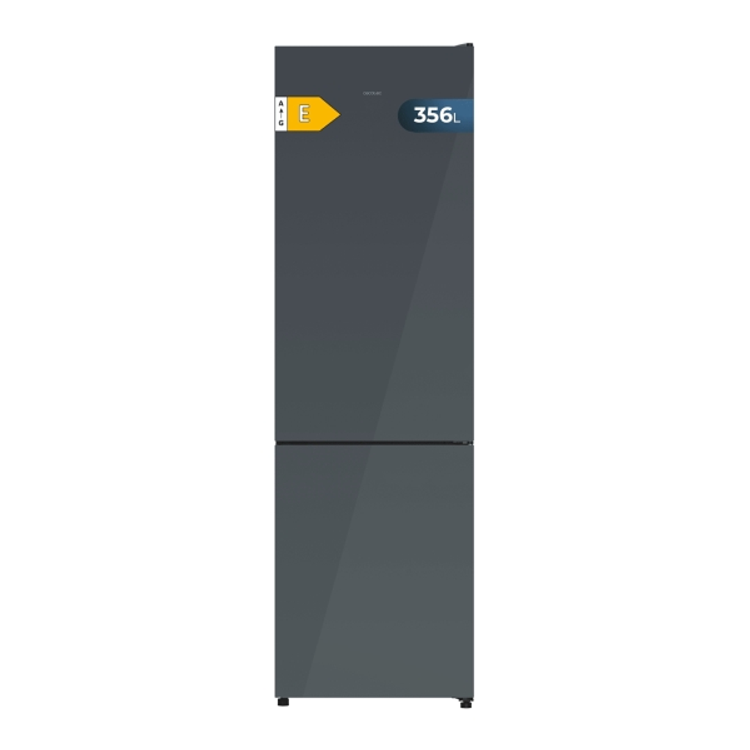 Cecotec Bolero CoolMarket Combi 356i Grey Glass E Frigorifico Combi - 356L - LED - Modo Vacaciones - Total Nofrost - Frio Envolvente - Puerta de Crist 1