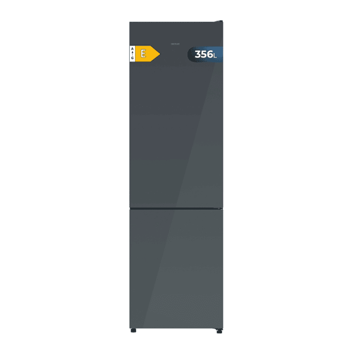 Cecotec Bolero CoolMarket Combi 356i Grey Glass E Frigorifico Combi - 356L - LED - Modo Vacaciones - Total Nofrost - Frio Envolvente - Puerta de Crist 1