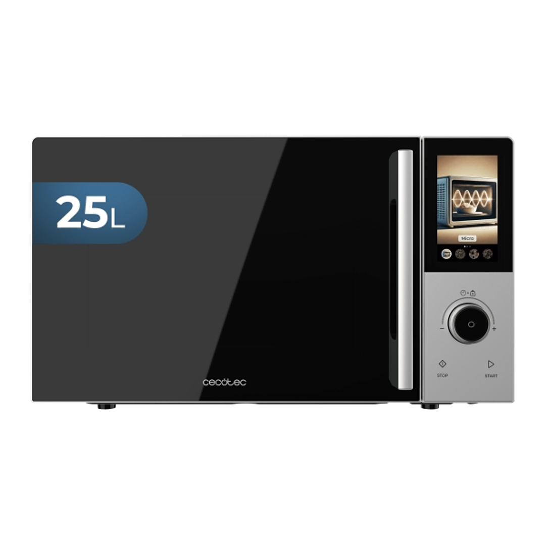 Cecotec Convection 2500 Touch Microondas con Grill - 900W - Capacidad 25L - Pantalla Digital - Plato de 315mm - Control Tactil - Color Negro y Plata 1