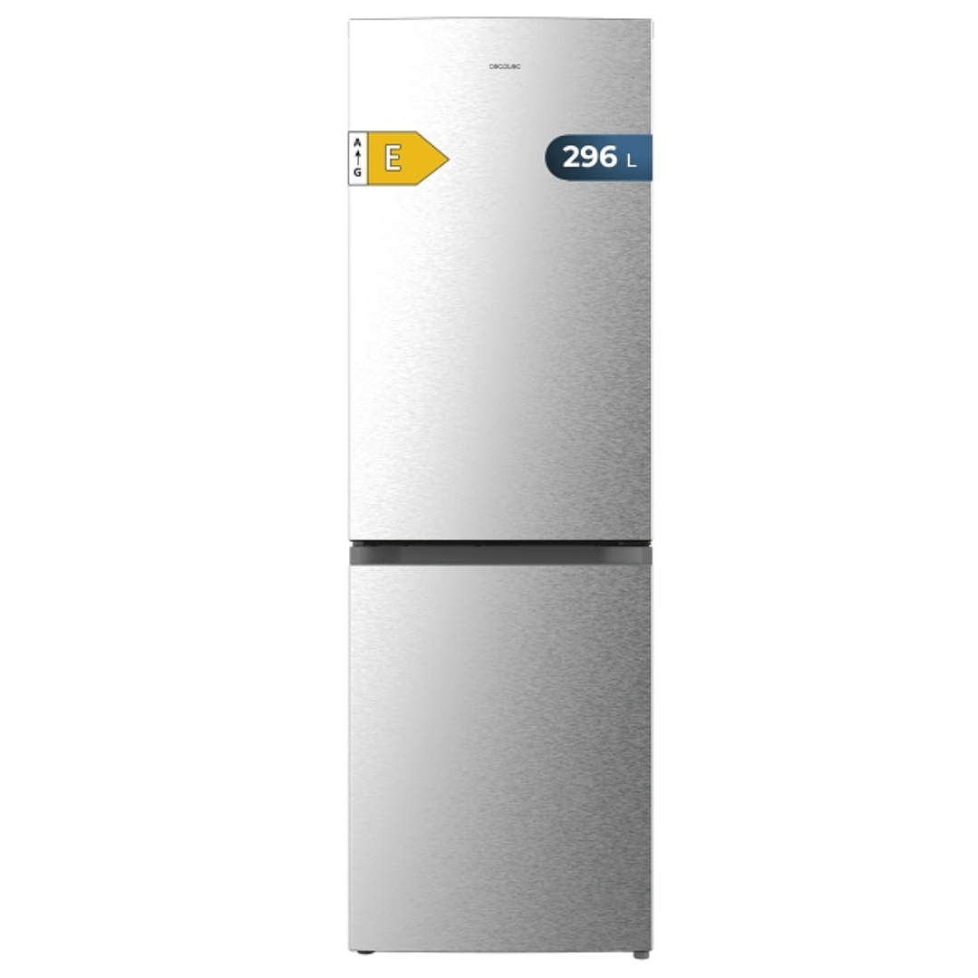 Cecotec Bolero CoolMarket Combi 296 DF Inox Frigorifico Combi - Capacidad 296L - Luz LED - Defrost - Congelacion Ultrarapida - Cajon para Frutas y Ver 1