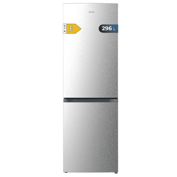 Cecotec Bolero CoolMarket Combi 296 DF Inox Frigorifico Combi - Capacidad 296L - Luz LED - Defrost - Congelacion Ultrarapida - Cajon para Frutas y Ver 1