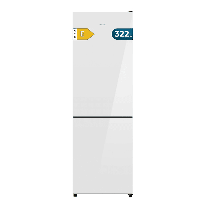 Cecotec Bolero CoolMarket Combi 322i White Glass E Frigorifico Combi - 322L - Luz LED - Total Nofrost - Puerta de Cristal - Frio Envolvente - Cajon Hu 1