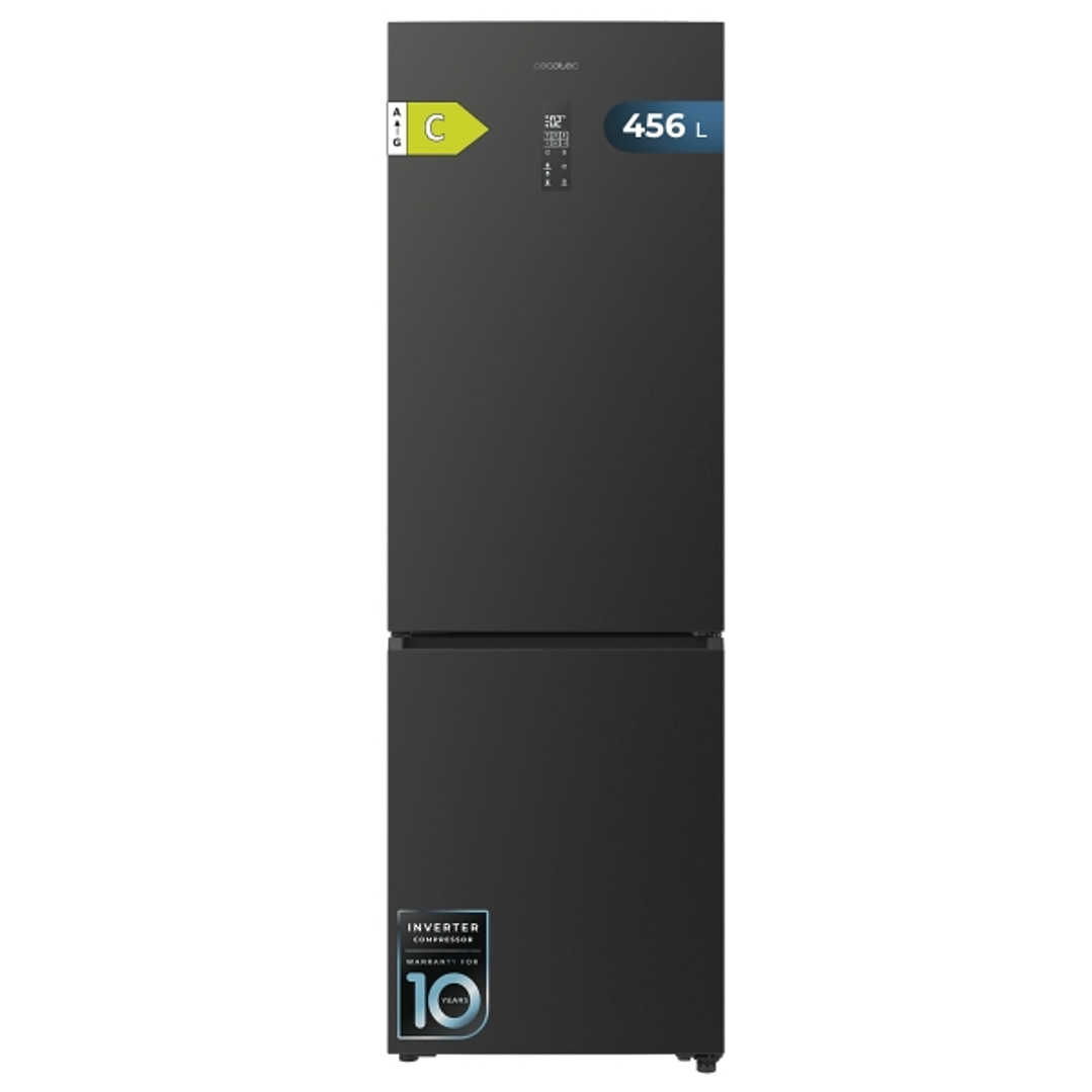 Cecotec Bolero CoolMarket Combi 456 Dark C Frigorifico Combi - Capacidad 456L - Compresor Inverter - Congelacion Ultrarapida - Silencioso - Frio Envol 1