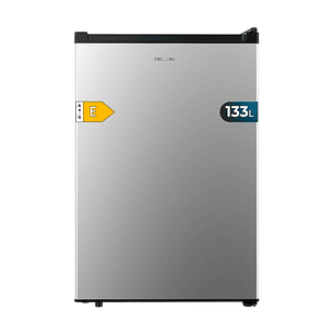 Cecotec Bolero CoolMarket TT 133 L Inox Mini Frigorifico - Capacidad 133L - Luz LED - Temperatura Regulable - 55.1x57.5x83.5cm - Color Acero