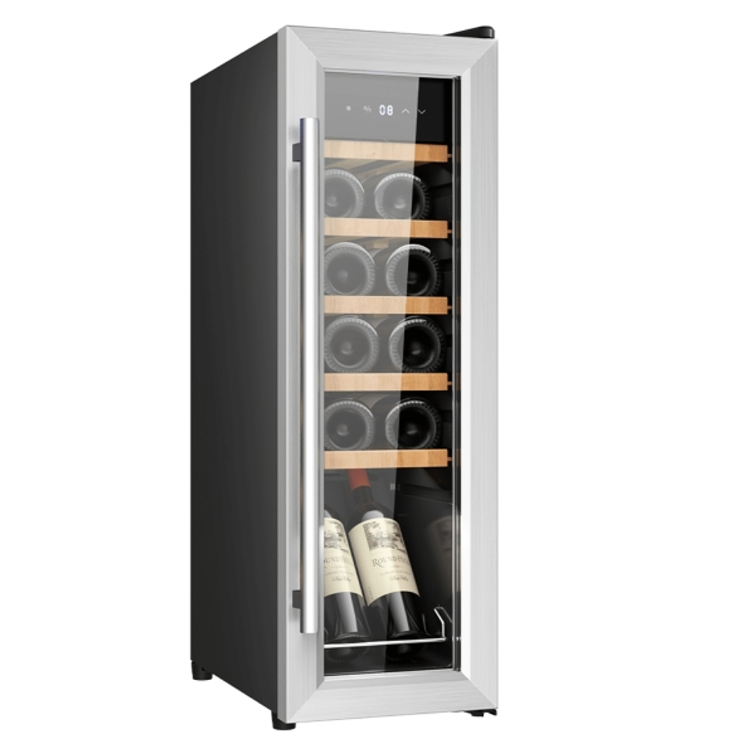 Cecotec Bolero GrandSommelier 1250 CoolWood Compressor Vinoteca para 12 Botellas - Capacidad 0.75L - Luz LED - Temperatura Regulable - Control Tactil  1