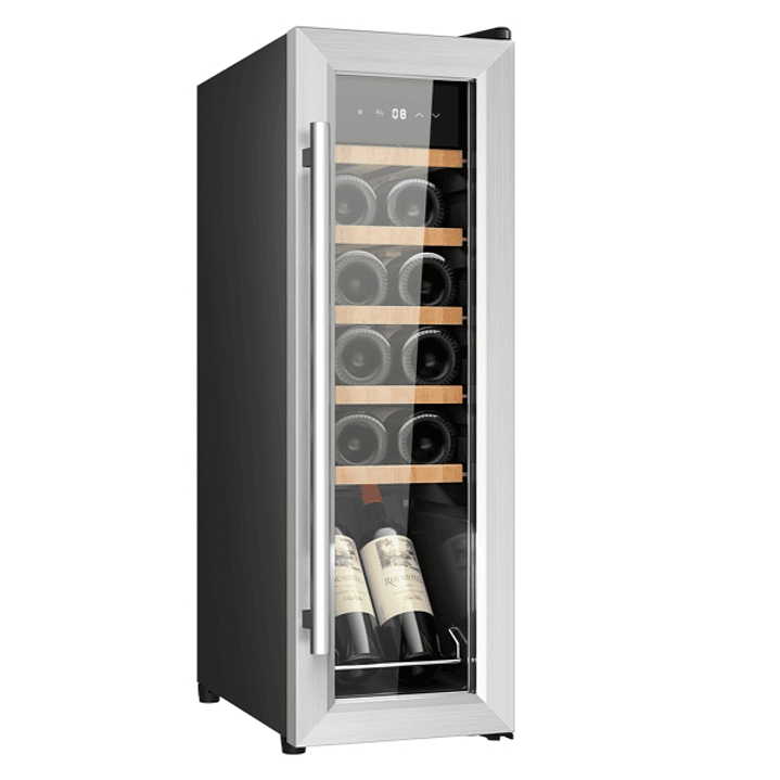 Cecotec Bolero GrandSommelier 1250 CoolWood Compressor Vinoteca para 12 Botellas - Capacidad 0.75L - Luz LED - Temperatura Regulable - Control Tactil  1