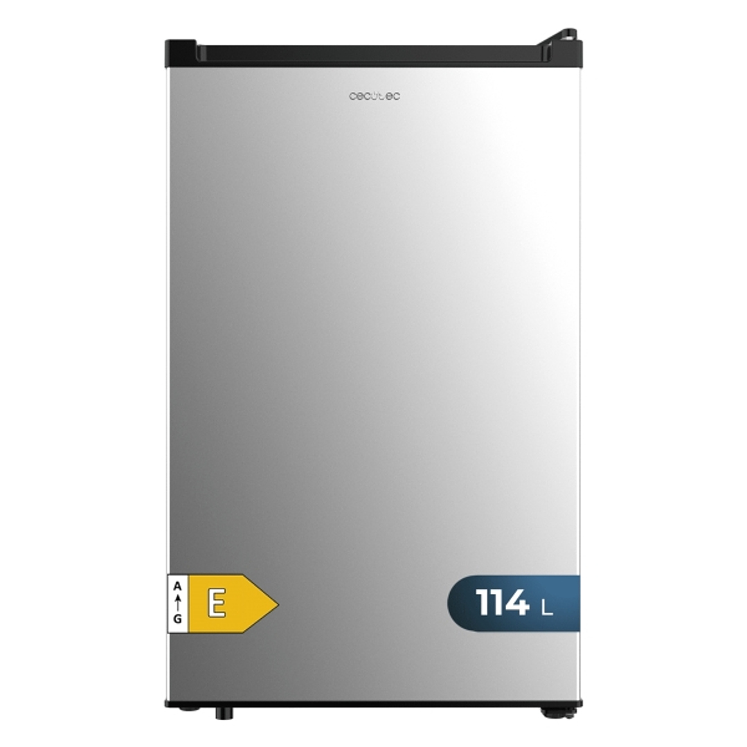 Cecotec Bolero CoolMarket TT 114 L Inox Mini Frigorifico - Capacidad 114L - Luz LED - Temperatura Regulable - 50.6x55.1x83.6cm - Color Acero 1
