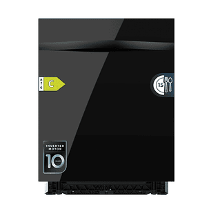 Cecotec Bolero Aguazero 6620 Full-BI Matt Black Glass Lavavajillas Integrable de 60cm - 15 Servicios - Modo Turbo - 8 Programas - Motor Inverter - Ini
