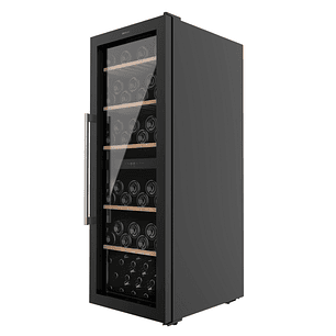 Cecotec Bolero GrandSommelier Duo 77000 Black Vinoteca para 77 Botellas - Capacidad 193L - Silencioso 43dB - Luz LED - Pantalla LED - Temperatura Regu