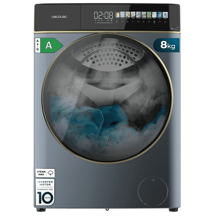 Cecotec Bolero Wash and Dry 85900 Inverter Titanio Lavadora Secadora - Capacidad 5kg - Velocidad 1400rpm - Pantalla 10.3