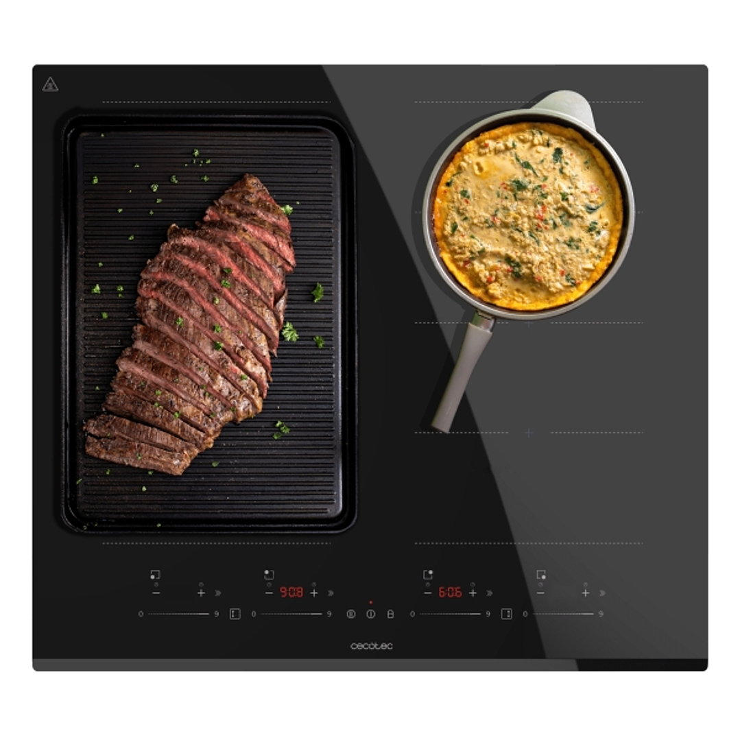 Cecotec Bolero Squad I 4800 TotalFlex Cocina de Induccion Encastrable - 7400W - 2 Zonas - Temporizador - Control Tactil - 9 Niveles de Potencia - Func 1