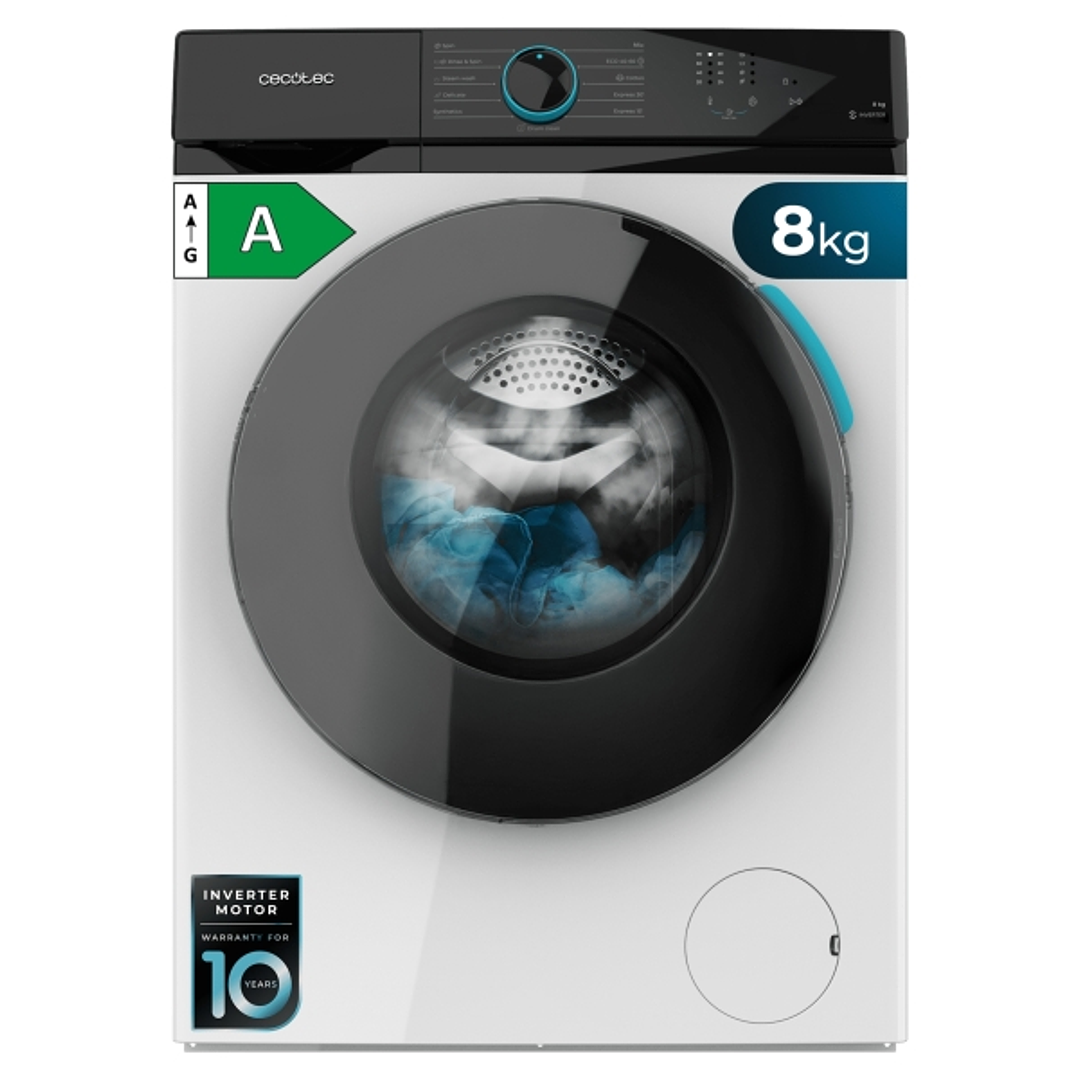 Cecotec Bolero DressCode 8110 Inverter Lavadora de Carga Frontal - Capacidad 8kg - Velocidad 1200rpm - Seguro Infantil - Motor Inverter - Inicio Progr 1