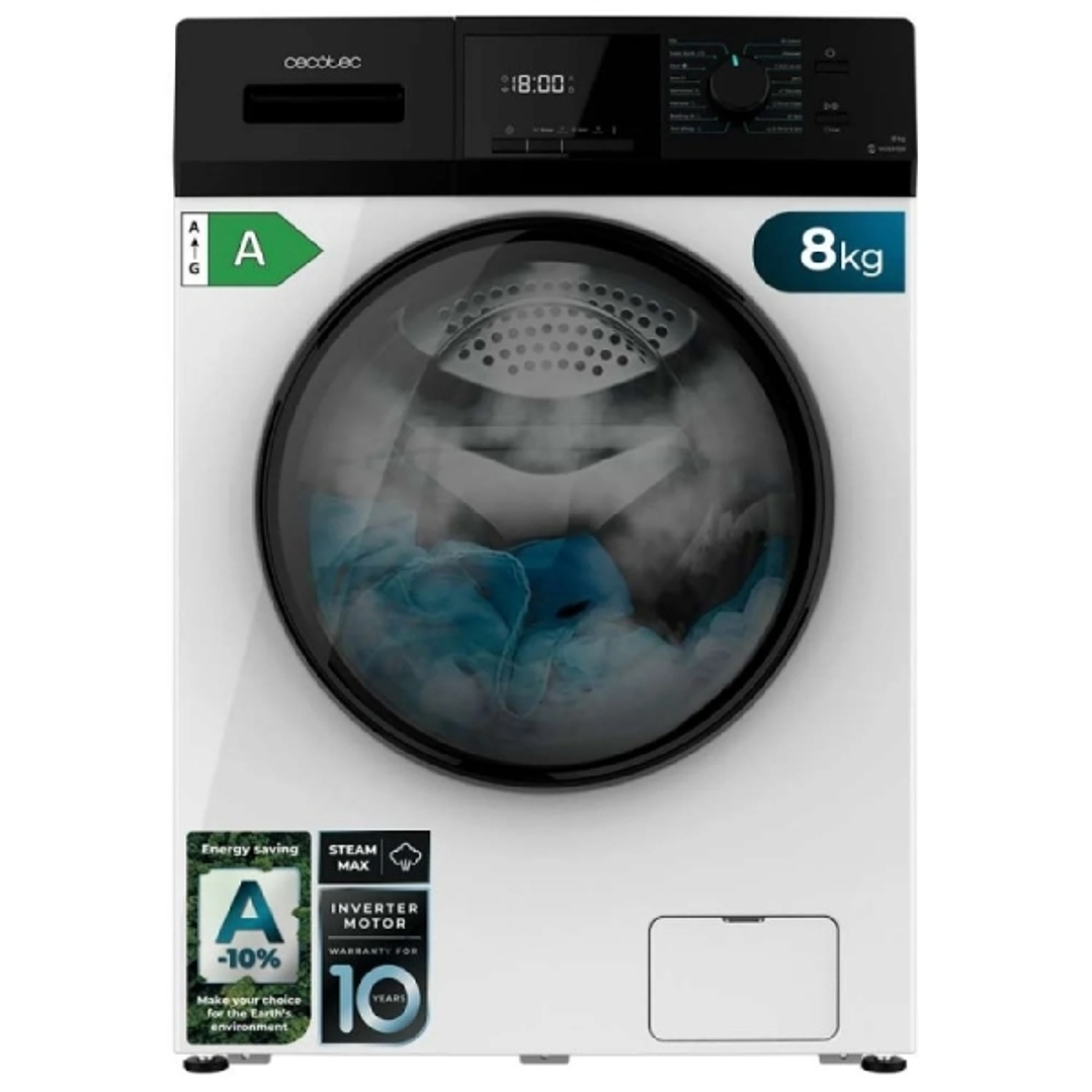 Cecotec Bolero Dresscode 8411 Inverter Lavadora de Carga Frontal - 1900W - Capacidad 8kg - Velocidad 1400rpm - Temperatura Regulable - Seguro Infantil 1
