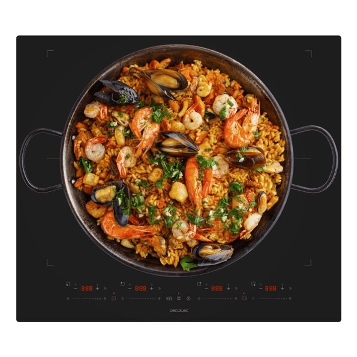 Cecotec Bolero Squad I 4700 TitanicZone Cocina de Induccion Encastrable - 7400W - 4 Zonas Flexibles - Temporizador - Seguro Infantil - 9 Niveles de Po 1