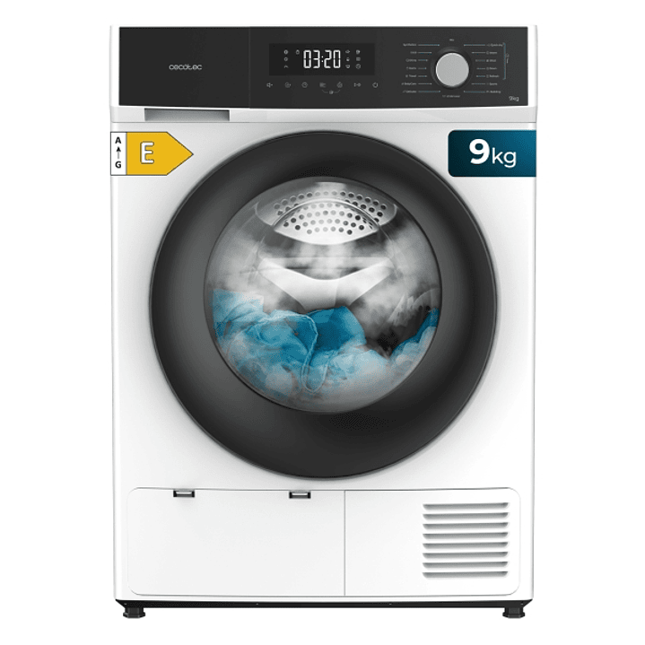 Cecotec Bolero Dresscode Dry 9330 Secadora con Bomba de Calor de 9kg - 15 Programas - Giro Bidireccional Del Tambor - Inicio Programable - Bloqueo de  1