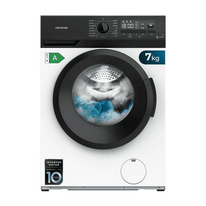 Cecotec Bolero dresscode 7300 Inverter A Lavadora de Carga Frontal - Capacidad 7kg - Velocidad 1200rpm - Seguro Infantil - Display LED - Motor Inverte 1