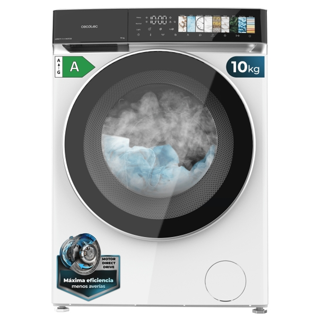 Cecotec Bolero DressCode 10970 Direct Drive Lavadora de Carga Frontal - Capacidad 10kg - Velocidad 1400rpm - Puerta XXL - 11 Programas - Color Blanco  1