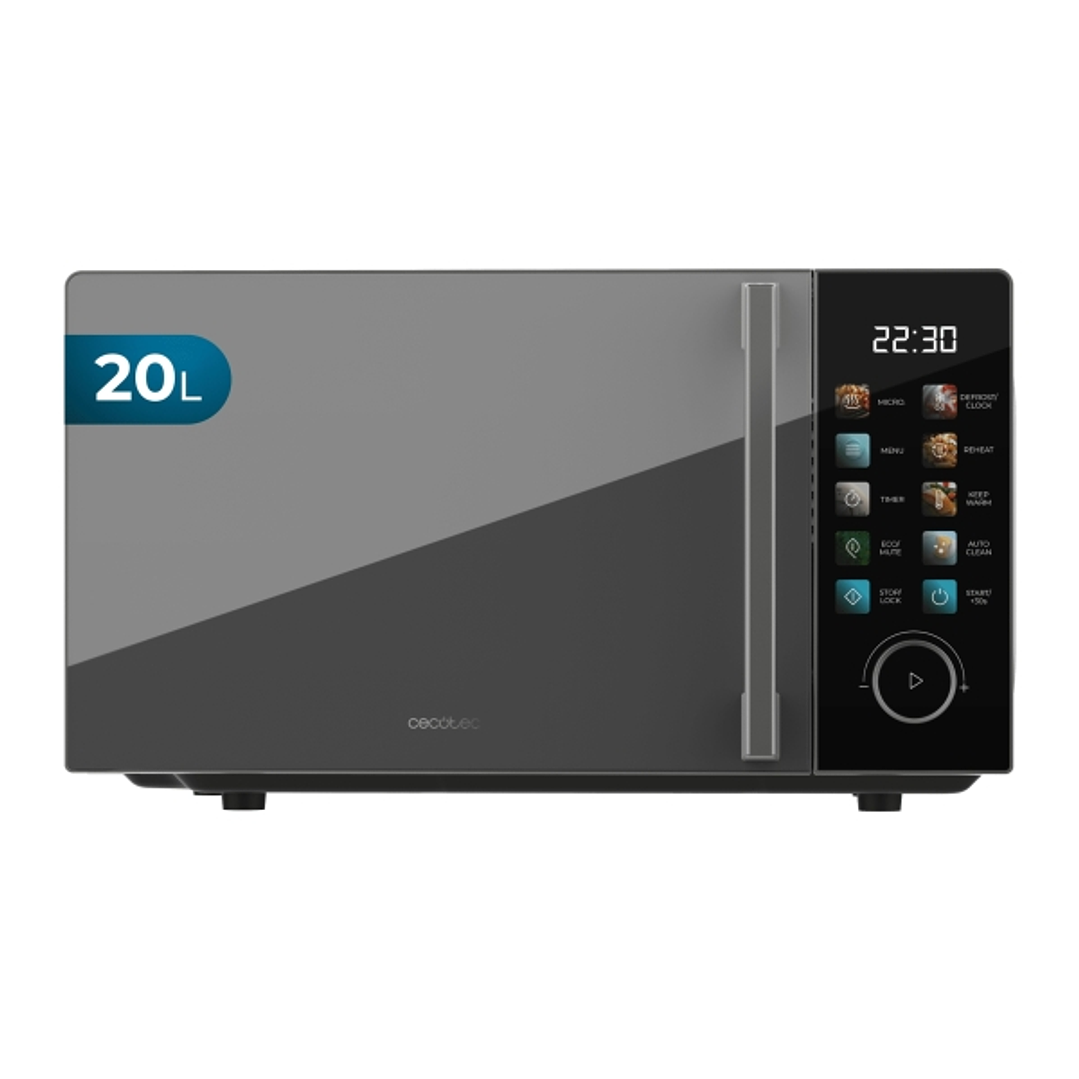 Cecotec Proclean 6030 Black Microondas - 700W - Capacidad 20L - Pantalla Digital - Temporizador - Programas Preconfigurados - Plato de 255mm - Color N 1