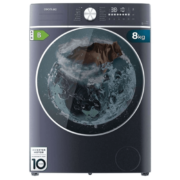 Cecotec Bolero Wash and Dry 8580 Inverter Titanium Lavadora Secadora - Capacidad 6kg - Velocidad 1400rpm - Motor Inverter - 16 Programas - Color Azul  1