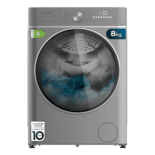 Cecotec Bolero Wash and Dry 8590 Inverter Steel Max Lavadora Secadora - Capacidad 8kg - Velocidad 1400rpm - Motor Inverter - 16 Programas - Color Gris