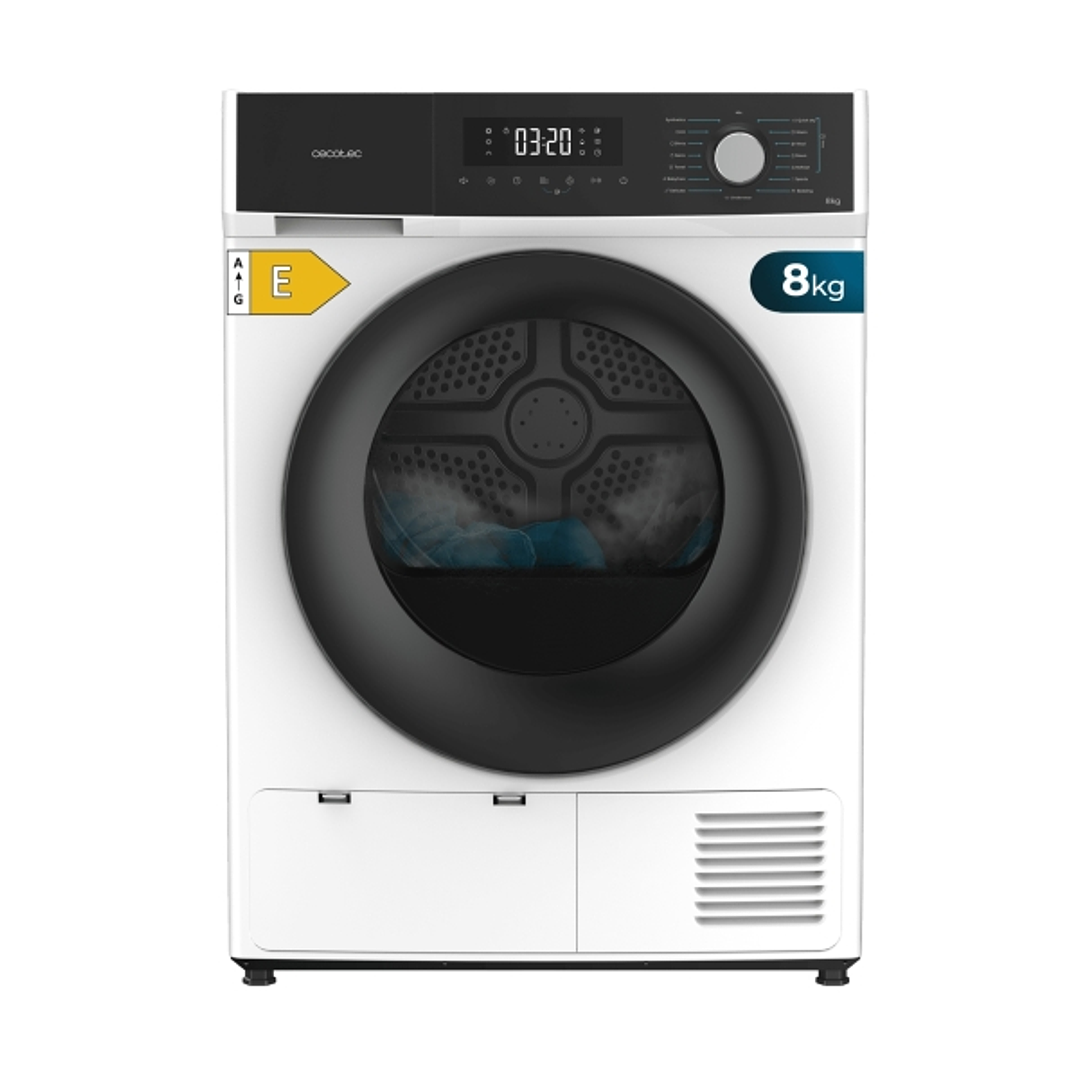 Cecotec Bolero Dresscode Dry 8330 Secadora con Bomba de Calor de 8kg - 15 Programas - Giro Bidireccional del Tambor - Inicio Programable - Bloqueo de  1