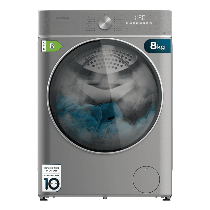 Cecotec Bolero Wash and Dry 8580 Inverter Steel B Lavadora Secadora - Capacidad 8kg - Velocidad 1400rpm - Motor Inverter - 16 Programas - Color Gris 1