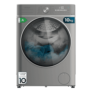 Cecotec Bolero DressCode 10800 Inverter Steel A Lavadora de Carga Frontal - Capacidad 10kg - Velocidad 1400rpm - Seguro Infantil - Motor Inverter - 16