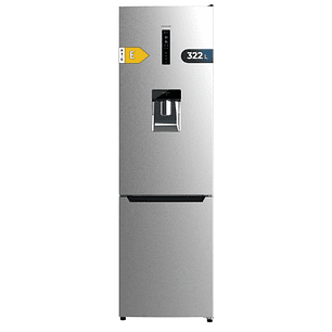 Cecotec Bolero CoolMarket Combi 322 WD Inox E Frigorifico Combi - Capacidad 322L - Compresor Inverter - Modo Vacaciones - Dispensador de Agua - Frio E