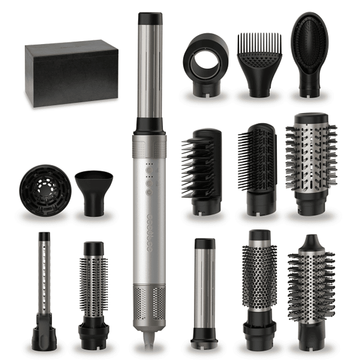 Cecotec CeramicCare 14in1 AirGlam Aluminum Moldeador Multifuncion - 1400W - Cable 1.8m - Temperatura Regulable - Incluye Peines Guia y Cabezales - Rev 1