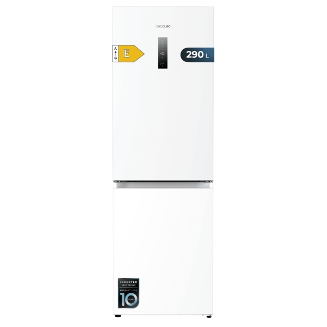 Cecotec Bolero CoolMarket Combi 290 White Frigorifico Combi - Capacidad 290L - Luz LED - Total Nofrost - Modo Vacaciones - Cajon para Carne y Pesado - 1