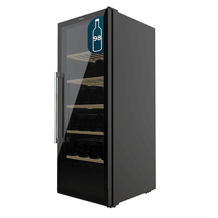 Cecotec Bolero GrandSommelier 98000 Black Vinoteca 98 Botellas - Capacidad 201L - Silencioso 37dB - Luz LED - Pantalla LED - Temperatura Regulable - A