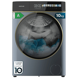 Cecotec Bolero DressCode 10900 Inverter FullColor Ice Blue A Lavadora de Carga Frontal - Capacidad 10kg - Velocidad 1400rpm - Pantalla 10.3