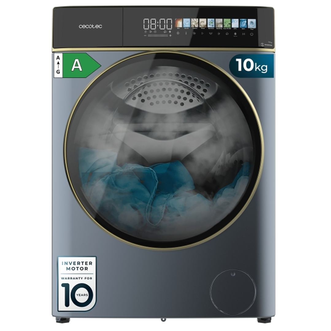 Cecotec Bolero DressCode 10900 Inverter FullColor Ice Blue A Lavadora de Carga Frontal - Capacidad 10kg - Velocidad 1400rpm - Pantalla 10.3