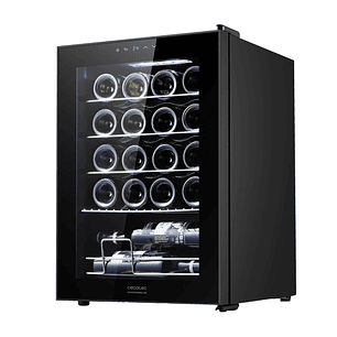 Cecotec Bolero GrandSommelier 2050 Black Compressor Vinoteca para 20 Botellas - Silencioso 39dB - Temperatura Regulable - Compresor de Enfriamiento - 
